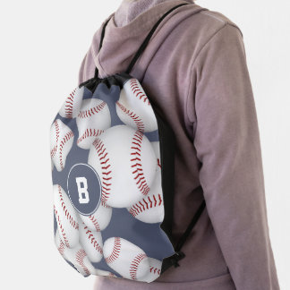 baseballs softballs kids monogrammed drawstring bag