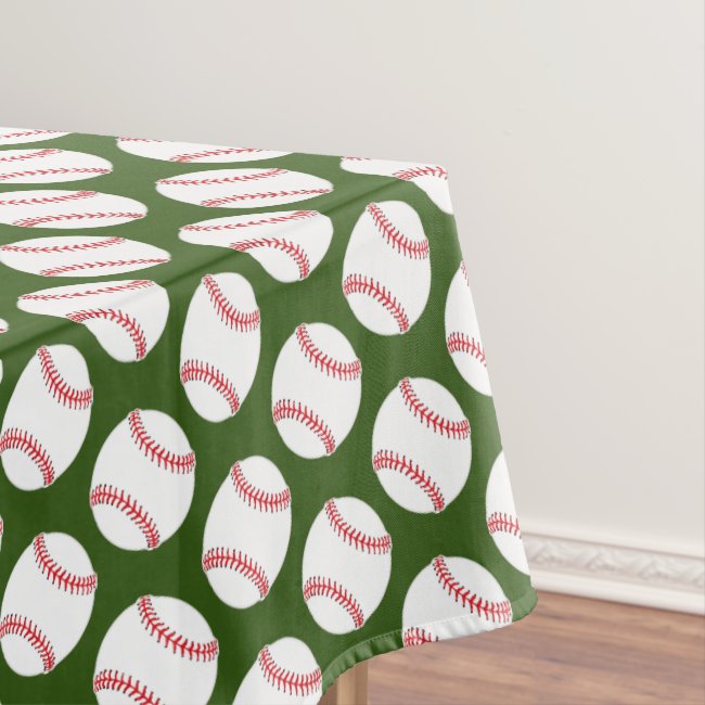 Baseballs Stitching Design Tablecloth