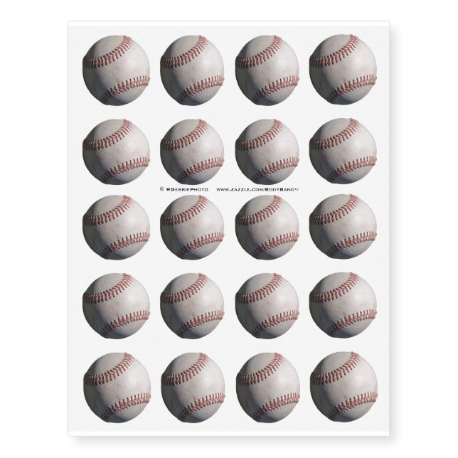 Baseballs to Share Temporary Tattoos (Front)