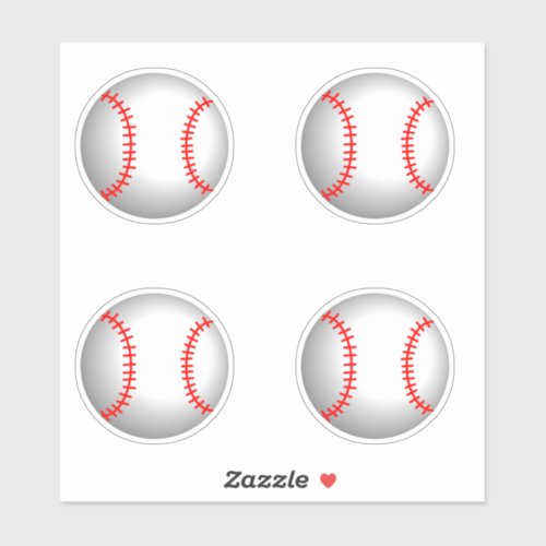 Baseballs with Red Stitching Sticker