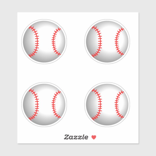 Baseballs with Red Stitching Sticker (Sheet)
