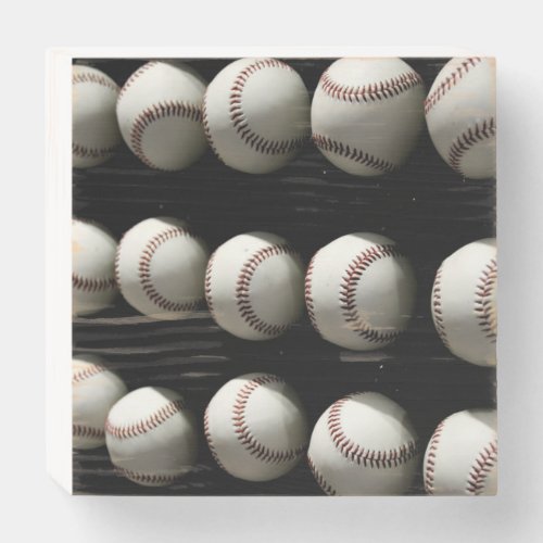 Baseballs Wooden Box Sign
