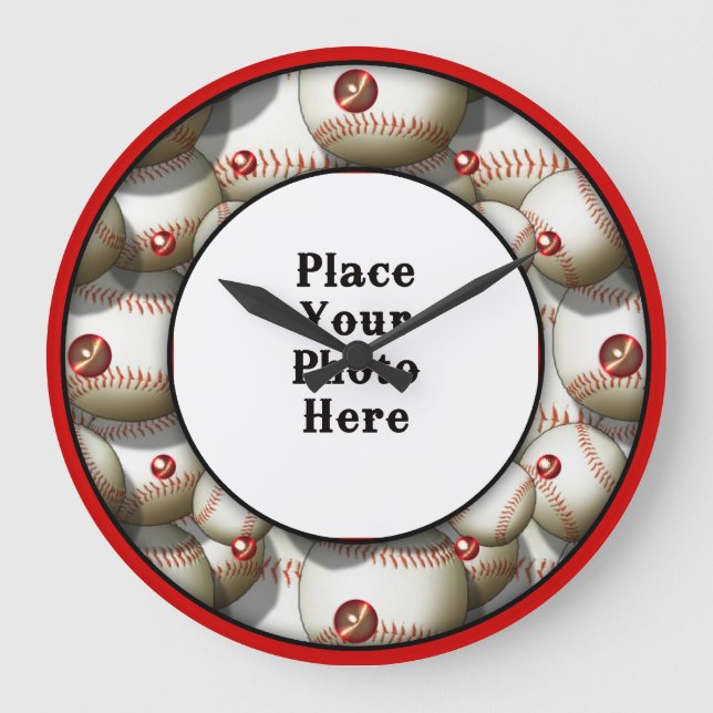 Baseballs Your Photo Wall Clock (Front)