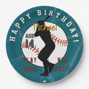 BaseballTheme Birthday Paper Plates HAMbyWG