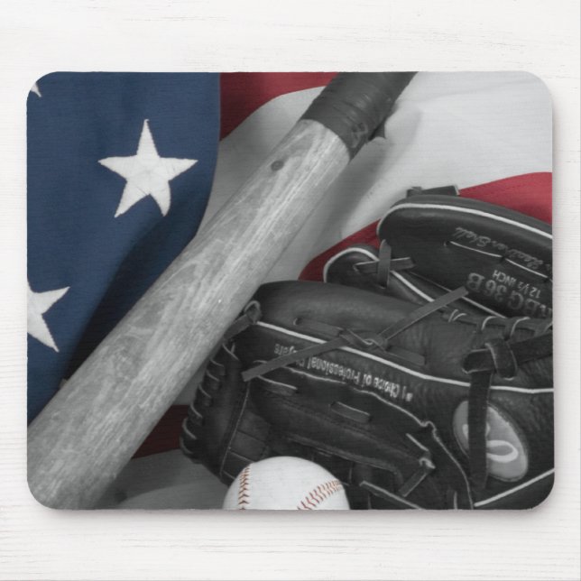 basebasll bwredblue mouse pad (Front)