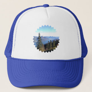 Basecap with mountain and forest motif - pure natu trucker hat
