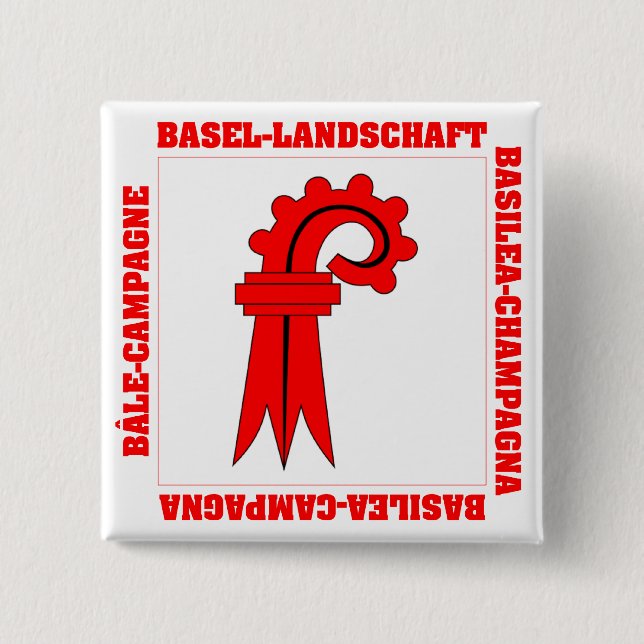 Basel Landschaft Switzerland Flag Button (Front)