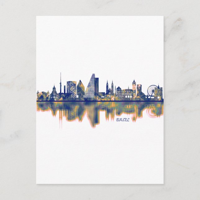 Basel Skyline Holiday Postcard (Front)