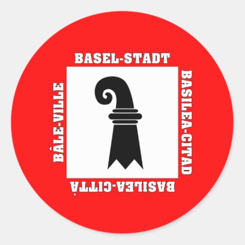 Basel Stadt Switzerland Flag Classic Round Sticker