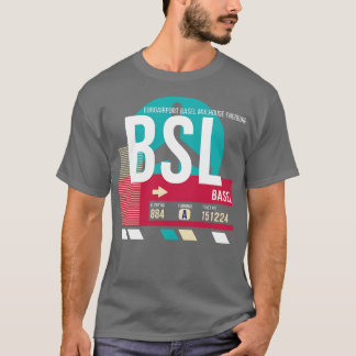 Basel Switzerland BSL Airport Code Baggage Tag T-Shirt