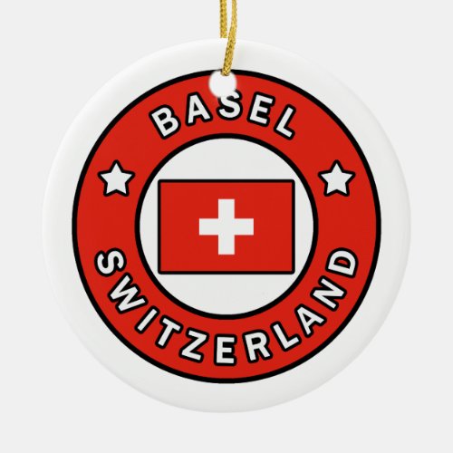 Basel Switzerland Ceramic Ornament