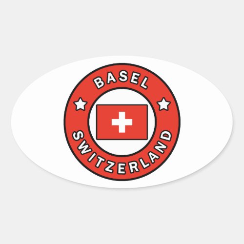 Basel Switzerland Oval Sticker