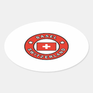 Basel Switzerland Oval Sticker
