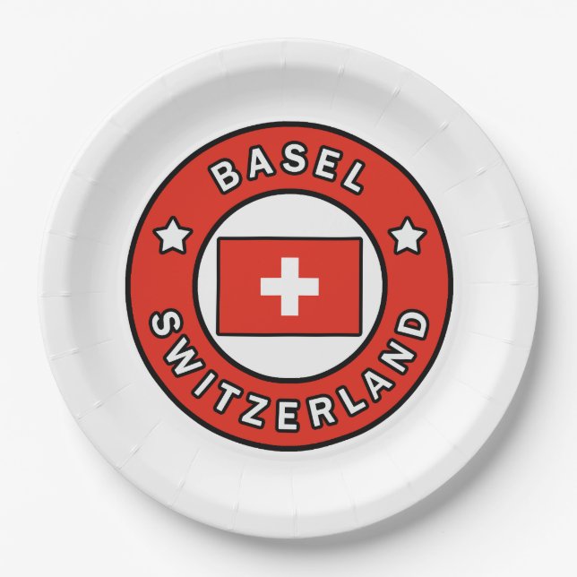 Basel Switzerland Paper Plates (Front)
