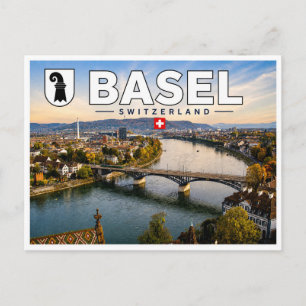 Basel - Switzerland - Rhine River Postcard