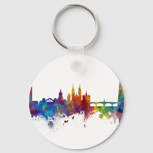 Basel Switzerland Skyline Keychain (Front)