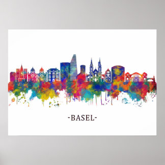 Basel Switzerland Skyline Poster