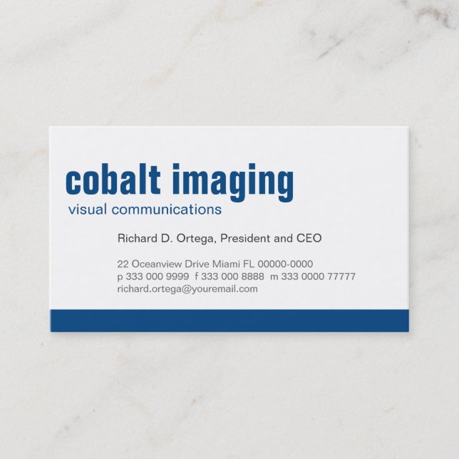 Baseline Panel Cobalt Business Card (Front)