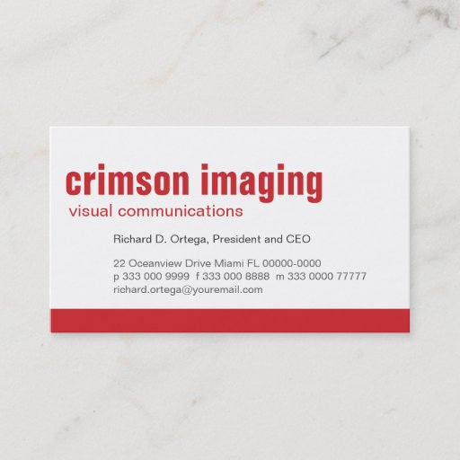 Customizable Baseline Panel Crimson Business Card