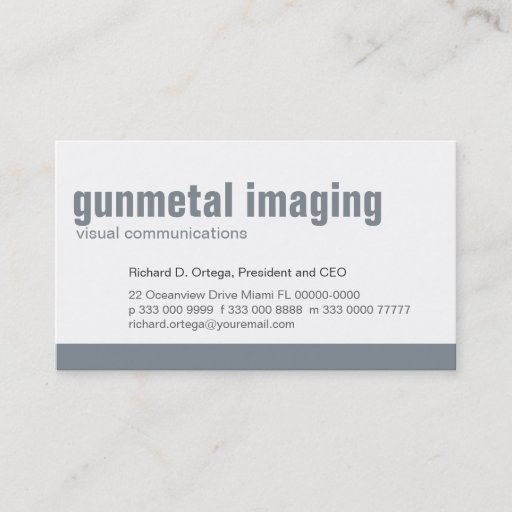Customizable Baseline Panel Gunmetal Business Card
