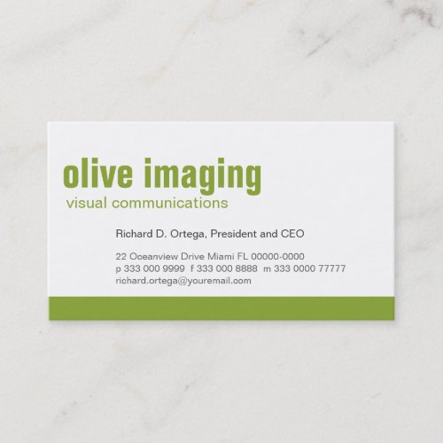 Baseline Panel Olive Business Card