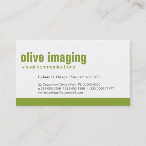 Customizable Baseline Panel Olive Business Card