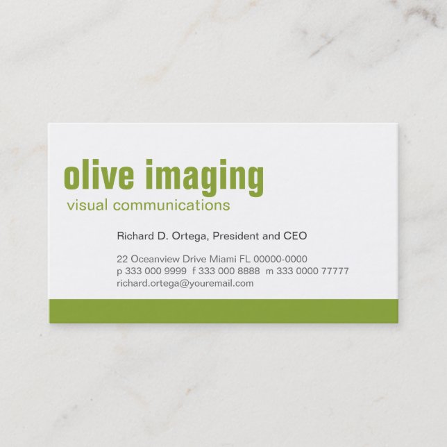 Baseline Panel Olive Business Card (Front)
