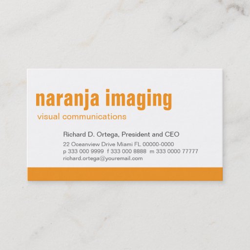 Customizable Baseline Panel Orange Business Card