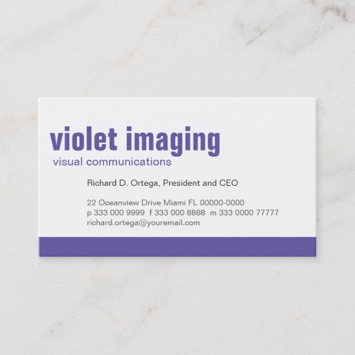 Customizable Baseline Panel Violet Business Card