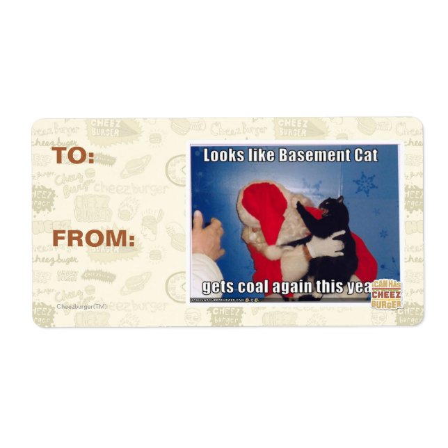 Basement Cat gets coal Label (Front)