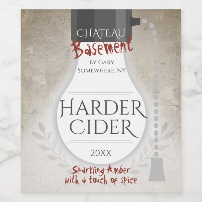 Basement homemade wine beer cider personalized wine label (Single Label)