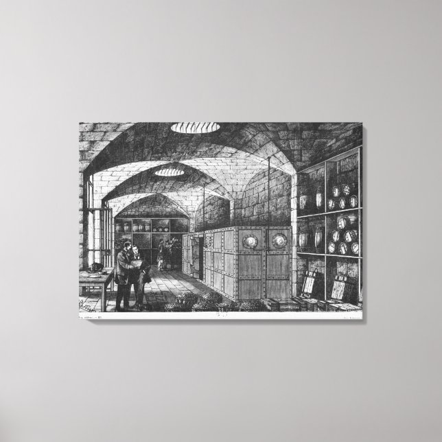 Basement of the Bank of France in Paris, 1897 Canvas Print (Front)