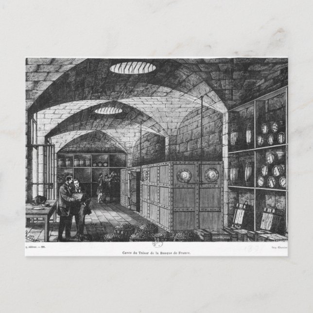 Basement of the Bank of France in Paris, 1897 Postcard (Front)