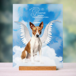Basenji Angel Dog Name Pet Memorial Acrylic Sign