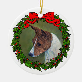 Basenji Art by Glenda Harlan Ceramic Ornament
