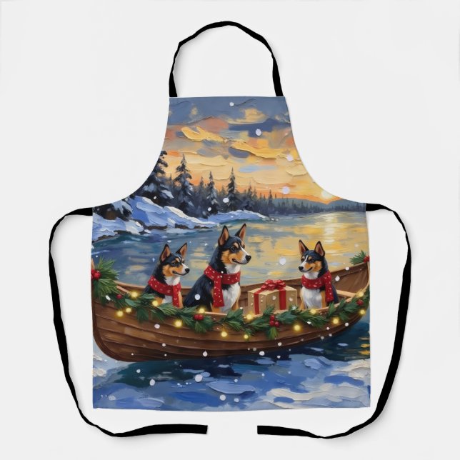 Basenji Christmas Boat Holiday Apron (Front)