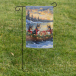Basenji Christmas Boat Holiday Garden Flag