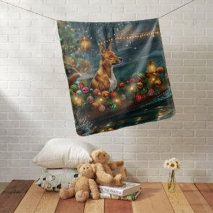 Basenji Christmas Festive Voyage Baby Blanket