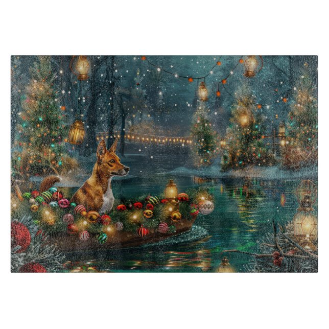 Basenji Christmas Festive Voyage Cutting Board (Front)