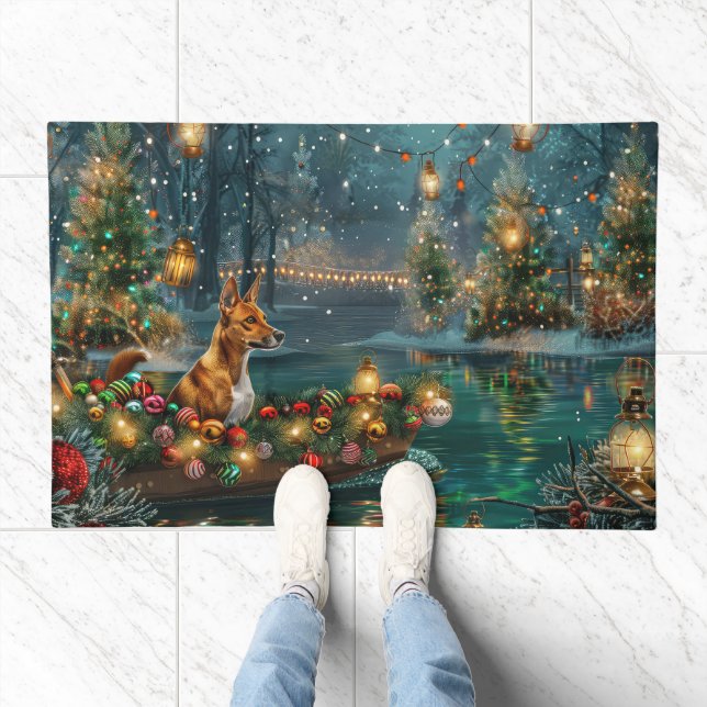 Basenji Christmas Festive Voyage Doormat (Indoor)