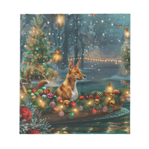 Basenji Christmas Festive Voyage Notepad