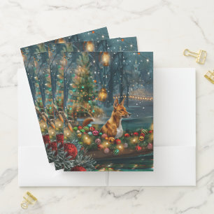 Basenji Christmas Festive Voyage Pocket Folder