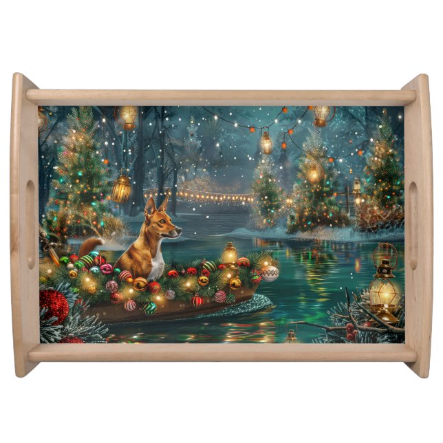 Basenji Christmas Festive Voyage Serving Tray (Front)