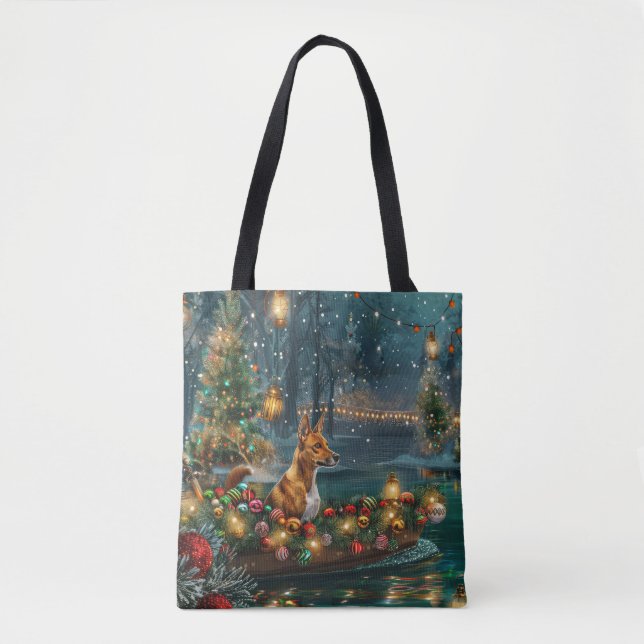 Basenji Christmas Festive Voyage Tote Bag (Front)