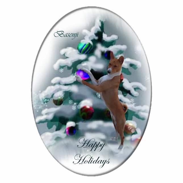 Basenji Christmas Gifts Ornament (Front)