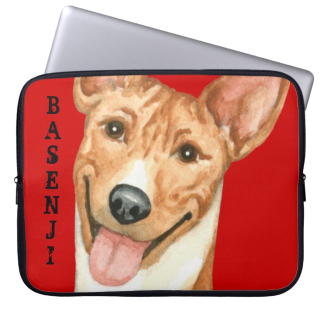 Basenji Color Block Laptop Sleeve (Front)