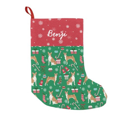 Basenji custom name dog stocking