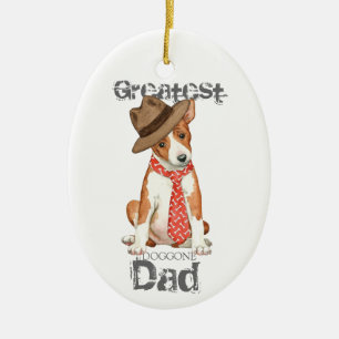 Basenji Dad Ceramic Ornament