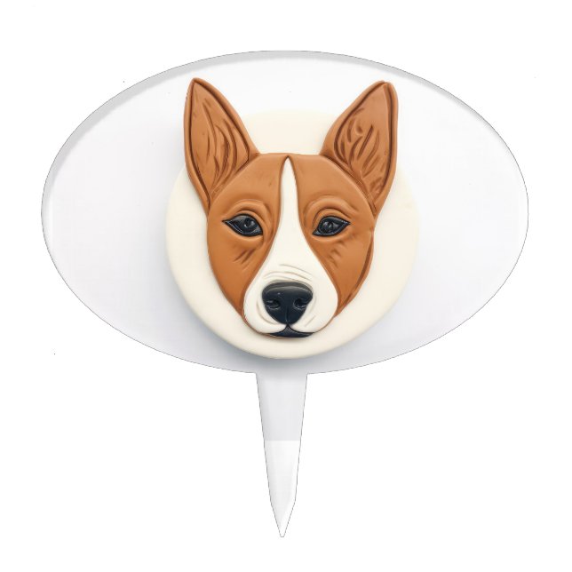 Basenji Dog 3D Inspired Cake Topper (Front)