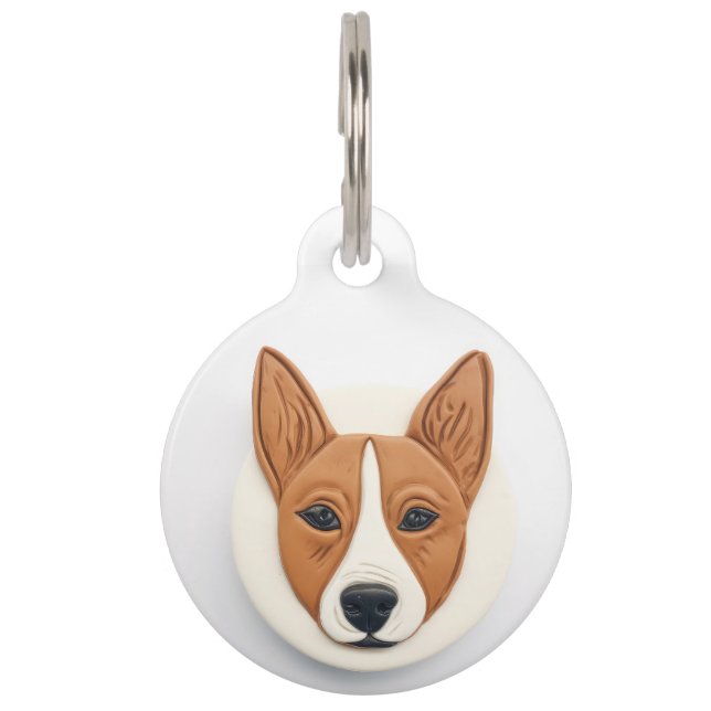 Basenji Dog 3D Inspired Pet ID Tag (Front)
